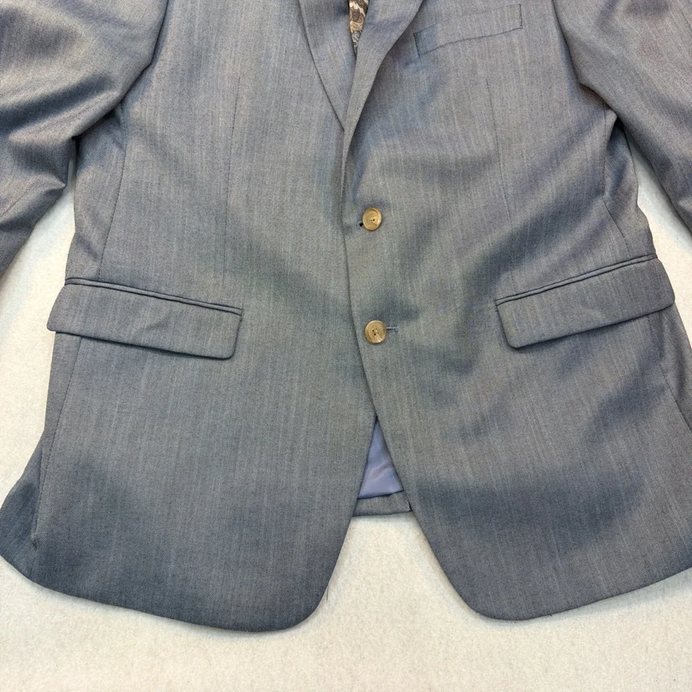 Lauren Ralph Lauren for Macy's Rayon, Polyester Sport Coat‎ Blue Birdseye 44R